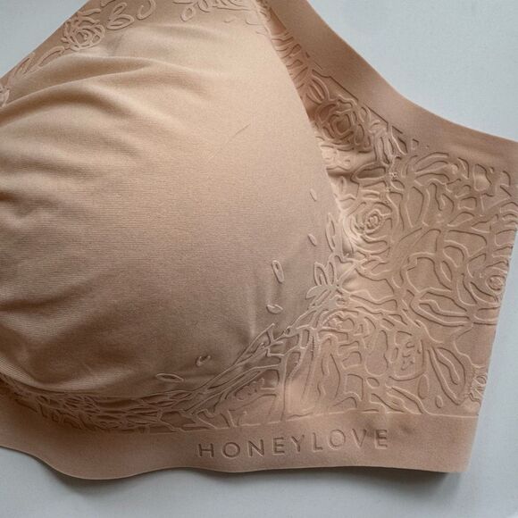 Honeylove Silhouette Roses Bra Women Size 44DD / 44F 3X Floral Wireless Seamless - Picture 4 of 7